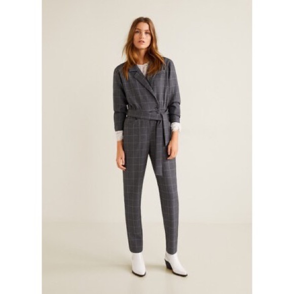 NWT MANGO Long check jumpsuit - Picture 2 of 7